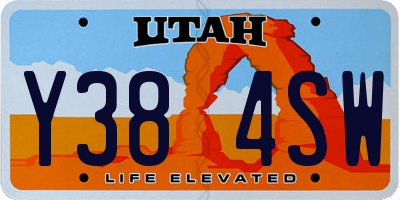 UT license plate Y384SW