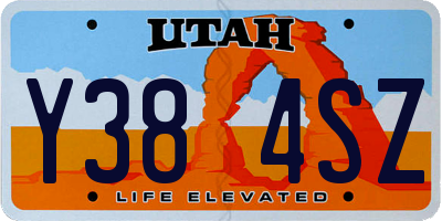 UT license plate Y384SZ