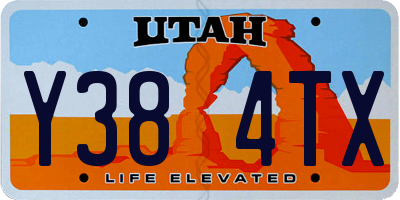 UT license plate Y384TX