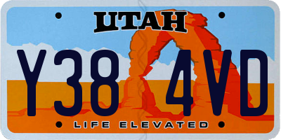 UT license plate Y384VD