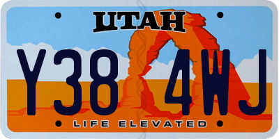 UT license plate Y384WJ