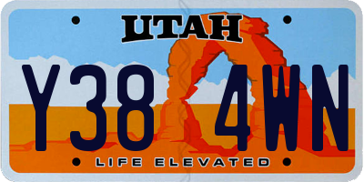 UT license plate Y384WN