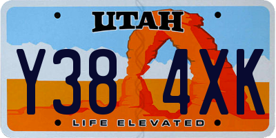 UT license plate Y384XK