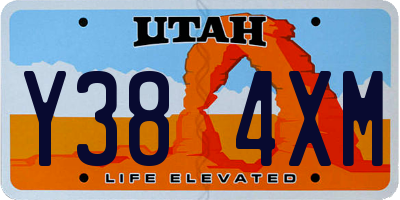 UT license plate Y384XM