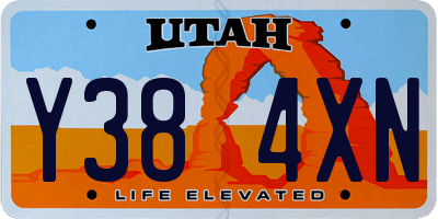 UT license plate Y384XN