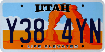 UT license plate Y384YN
