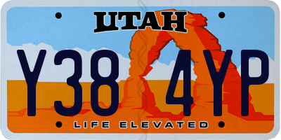 UT license plate Y384YP
