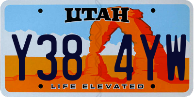 UT license plate Y384YW