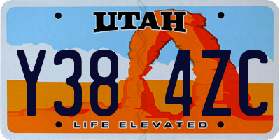 UT license plate Y384ZC