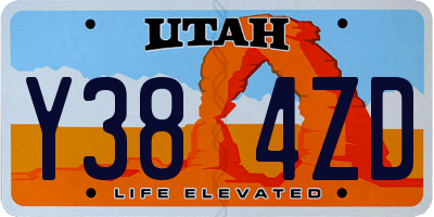 UT license plate Y384ZD