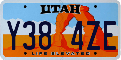 UT license plate Y384ZE
