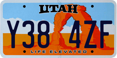 UT license plate Y384ZF