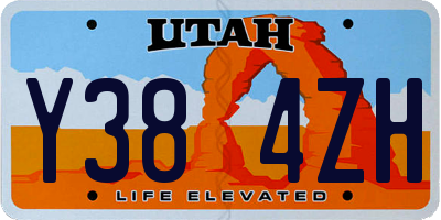 UT license plate Y384ZH