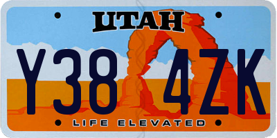 UT license plate Y384ZK