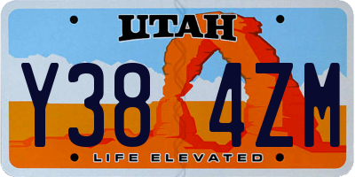 UT license plate Y384ZM
