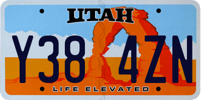 UT license plate Y384ZN