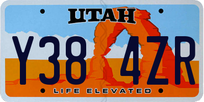 UT license plate Y384ZR