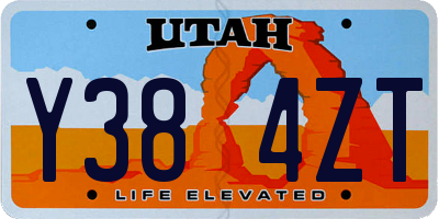 UT license plate Y384ZT