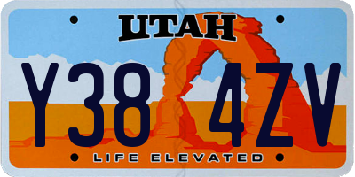 UT license plate Y384ZV