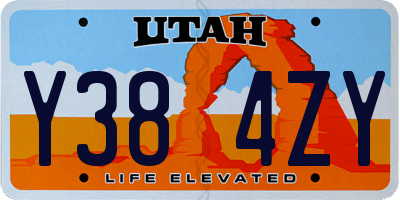 UT license plate Y384ZY