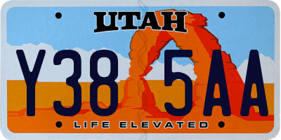 UT license plate Y385AA