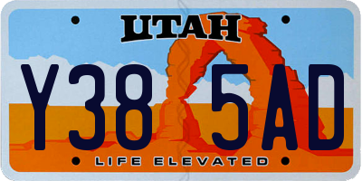 UT license plate Y385AD
