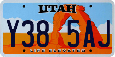 UT license plate Y385AJ