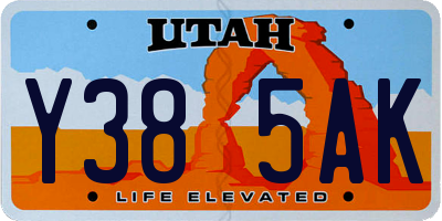 UT license plate Y385AK