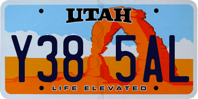 UT license plate Y385AL