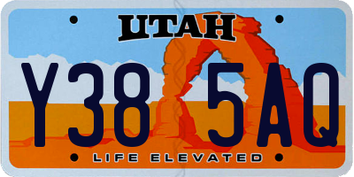 UT license plate Y385AQ