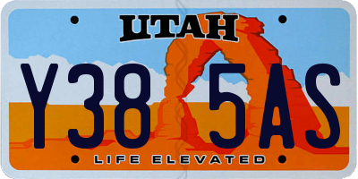 UT license plate Y385AS
