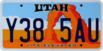 UT license plate Y385AU