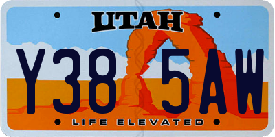 UT license plate Y385AW