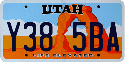 UT license plate Y385BA