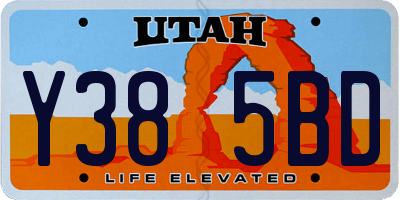 UT license plate Y385BD