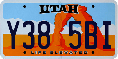 UT license plate Y385BI
