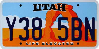 UT license plate Y385BN