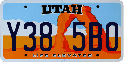 UT license plate Y385BO