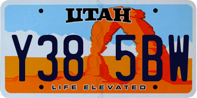 UT license plate Y385BW