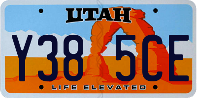 UT license plate Y385CE