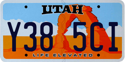 UT license plate Y385CI