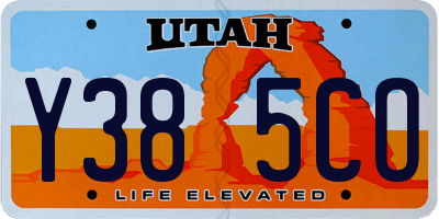 UT license plate Y385CO