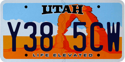 UT license plate Y385CW