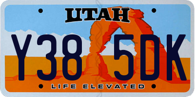 UT license plate Y385DK