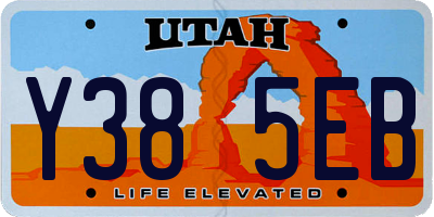 UT license plate Y385EB