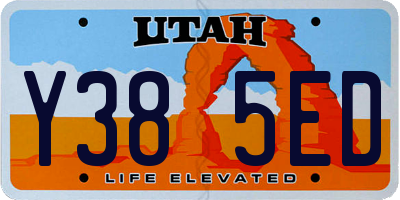 UT license plate Y385ED