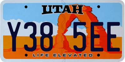 UT license plate Y385EE