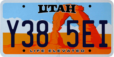 UT license plate Y385EI