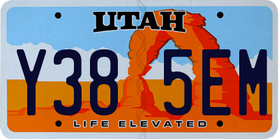 UT license plate Y385EM