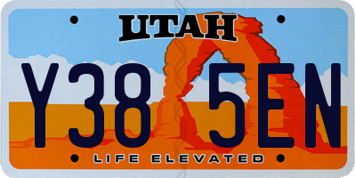UT license plate Y385EN